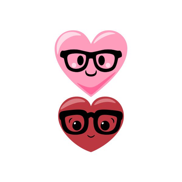 Nerd Glasses Heart Cuttable Design
