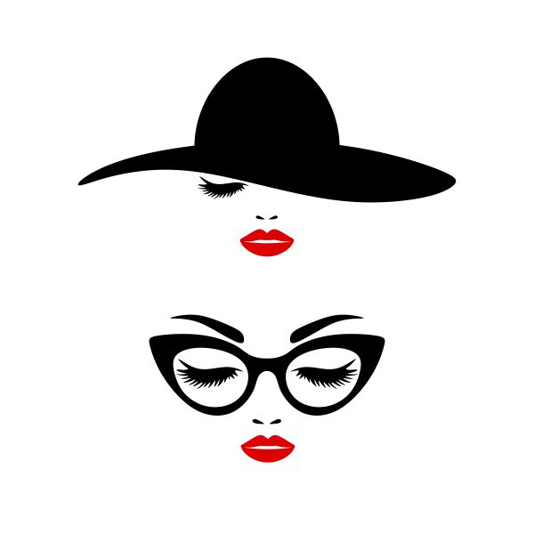 Fashionable Lady Face SVG Cuttable Design