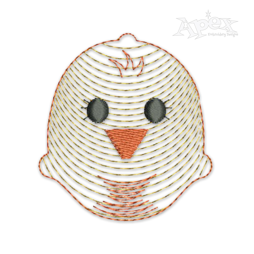 Cute Baby Chick Sketch Embroidery Design