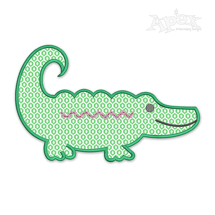 Alligator Applique Embroidery Design