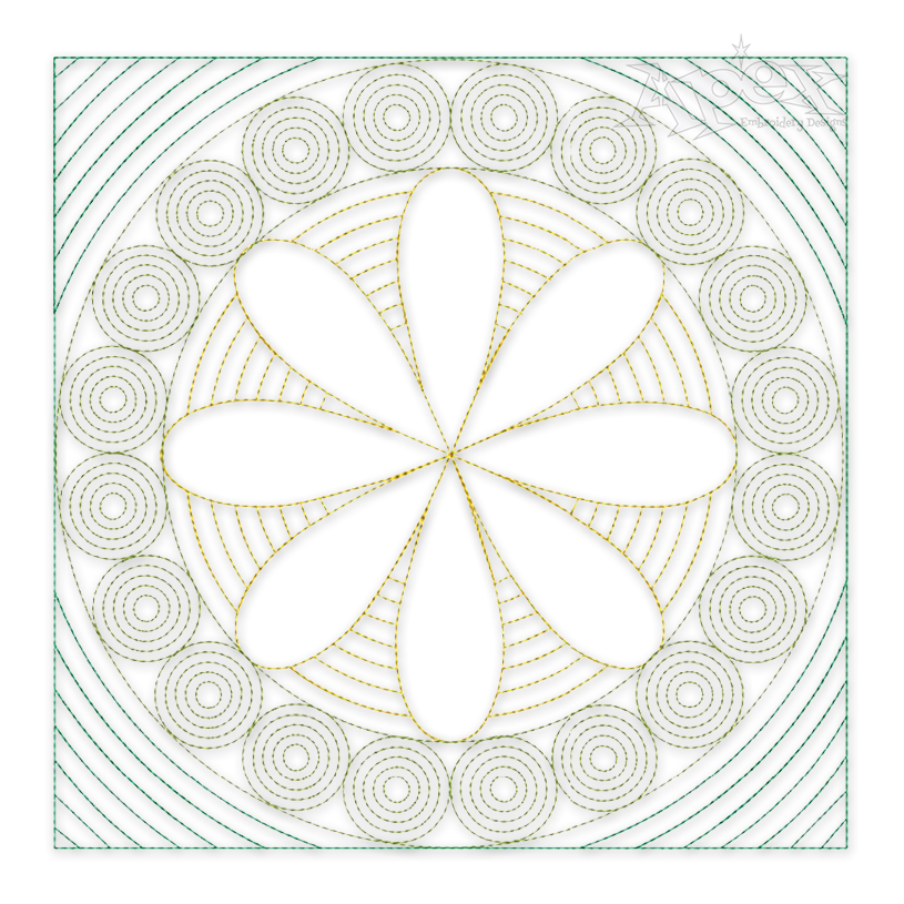 Chamomile Flower Quilt Block Pattern Machine Embroidery Design
