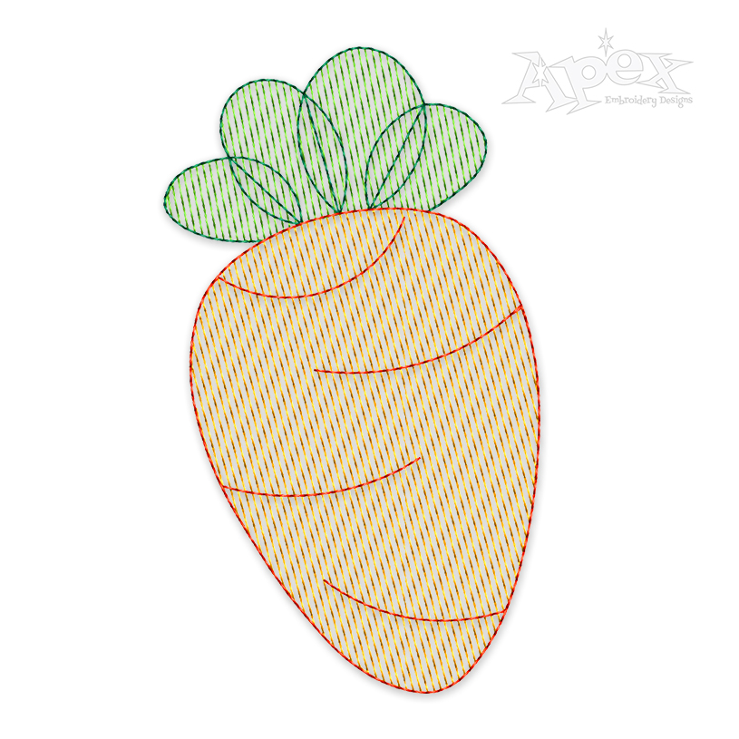 Carrot Sketch Embroidery Design