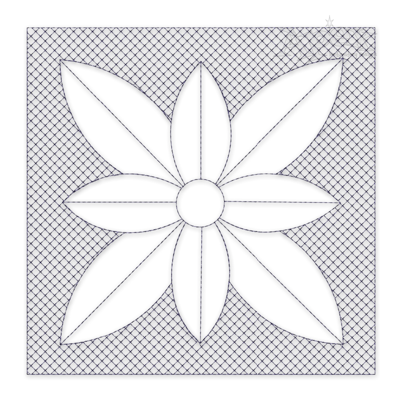 Classic Flower Quilt Block Embroidery Design