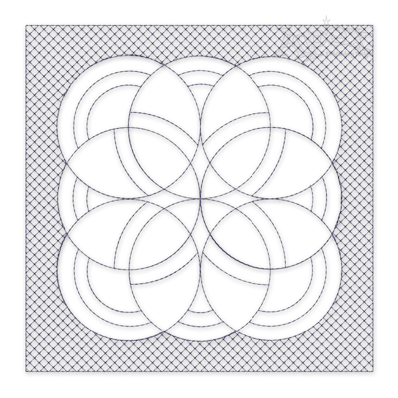 Circles Pattern Quilt Block Embroidery Design