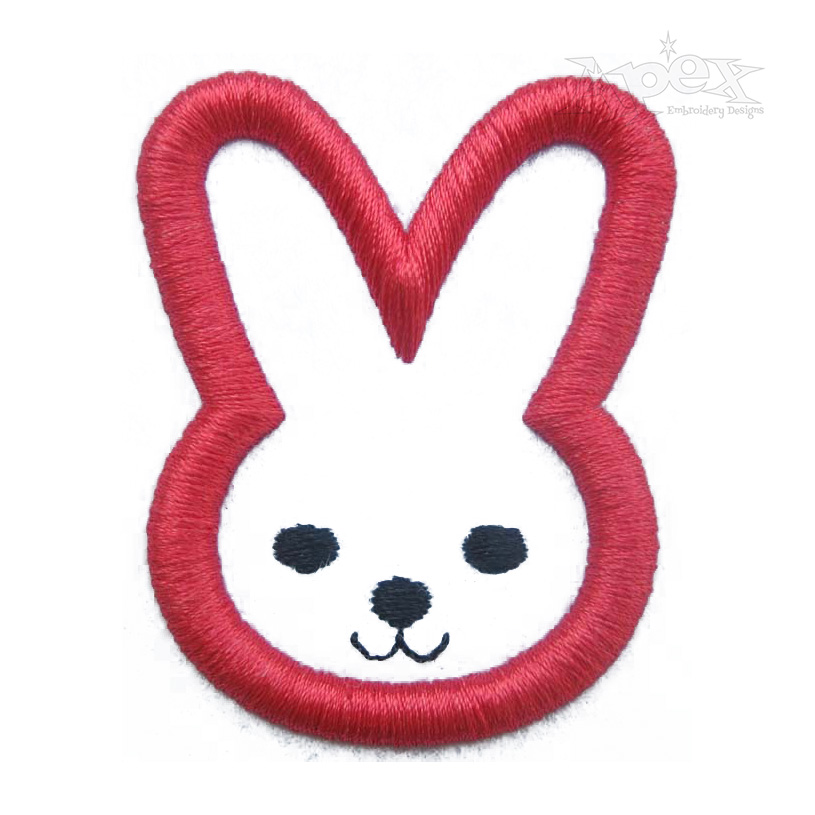 Cute Bunny Face 3D Puff Embroidery Design
