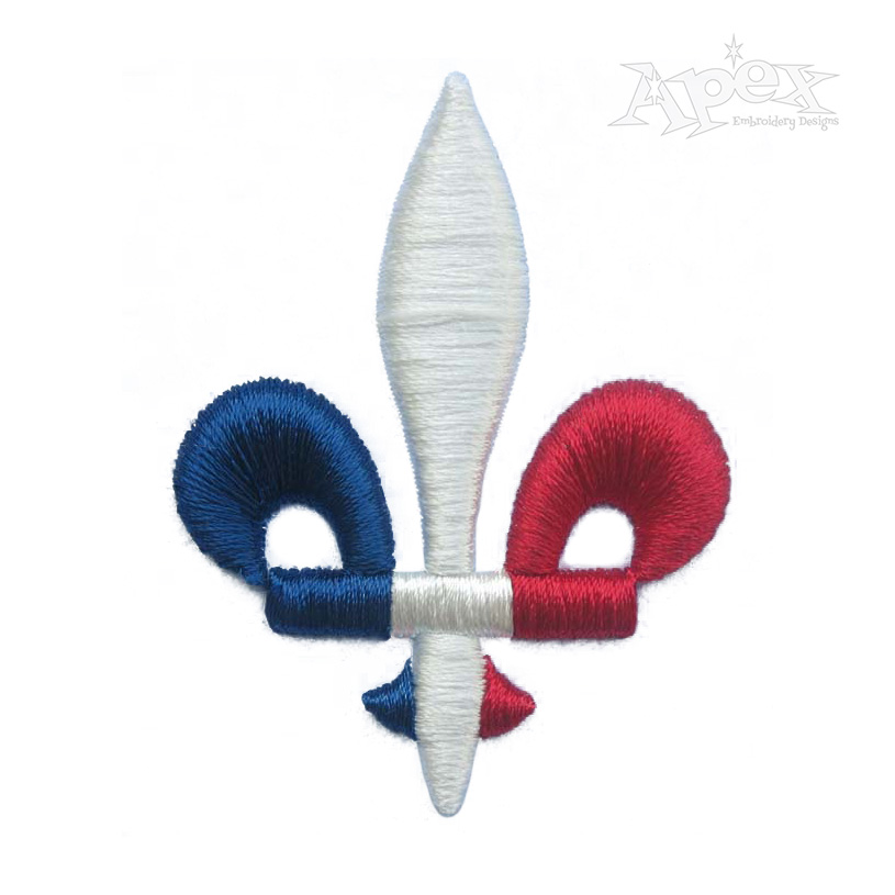 American Flag Fleur de lis 3D Puff Embroidery Design