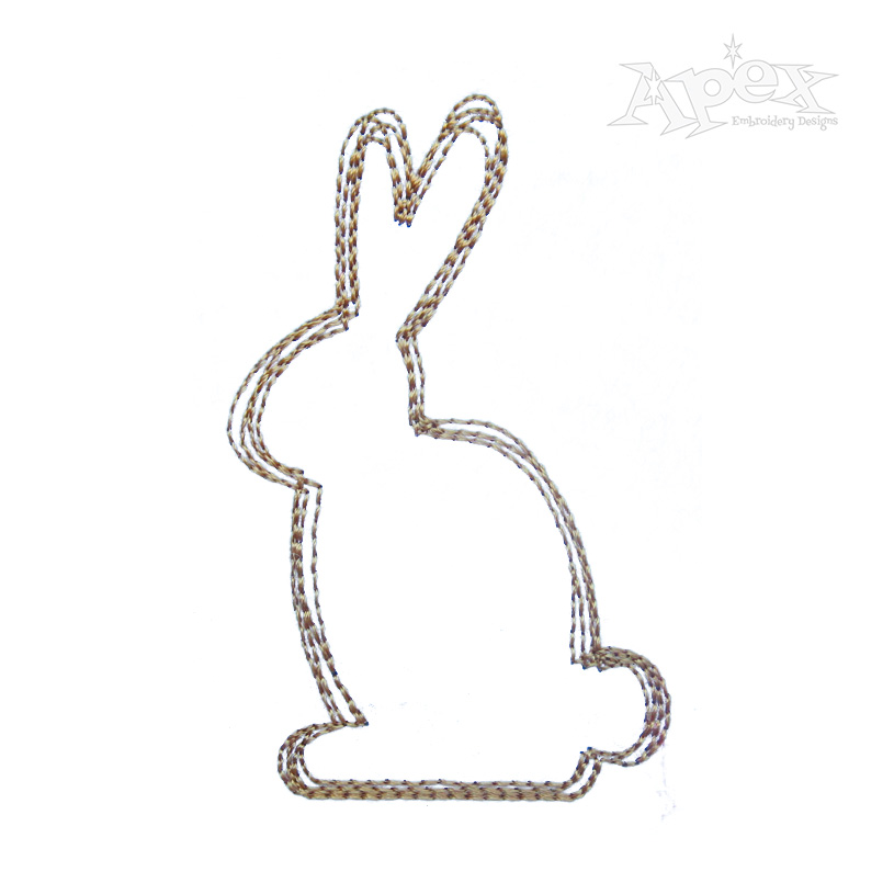 Easter Bunny Silhouette Sketch Embroidery Design