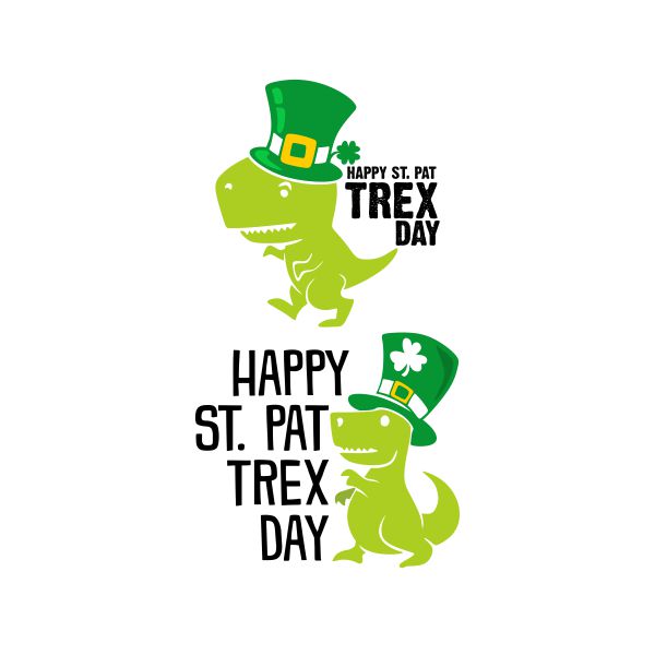 Happy St. Pat Trex Day Dinosaur Cuttable Design