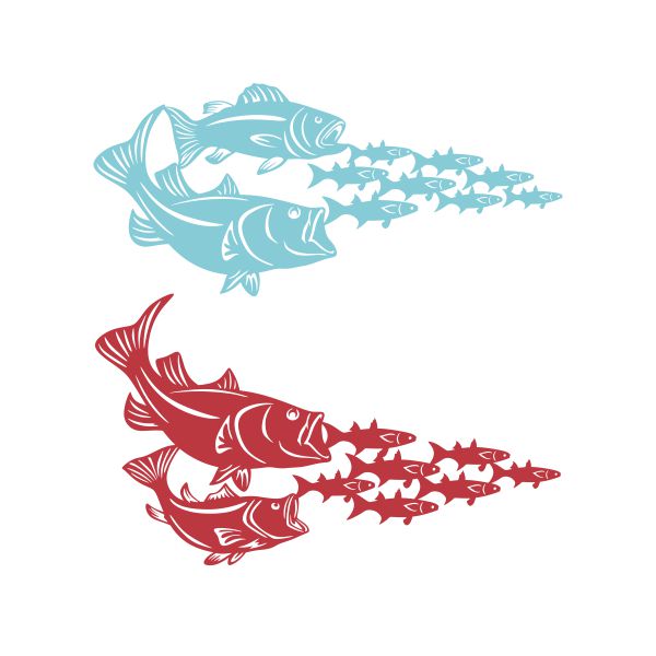 Bass Fishes Cuttable Design