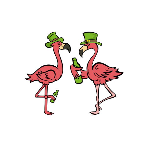 St. Patrick's Day Flamingos Cuttable Design