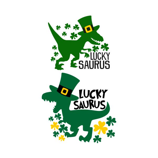St. Patrick's Day Lucky Saurus Cuttable Design