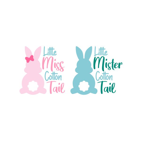 Little Miss and Mister Cotton Tail Bunny Cuttable Design