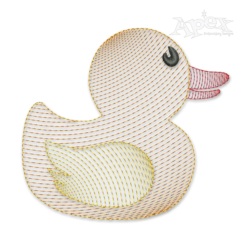 Duck Toy Sketch Embroidery Design
