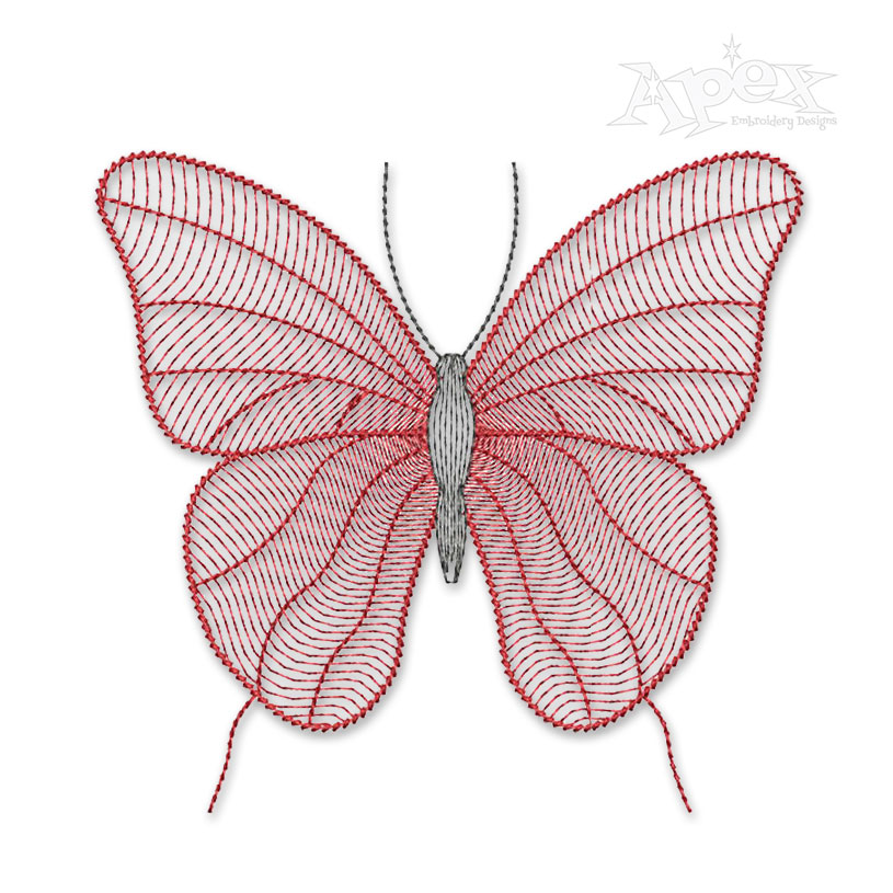 Butterfly #5 Sketch Embroidery Design