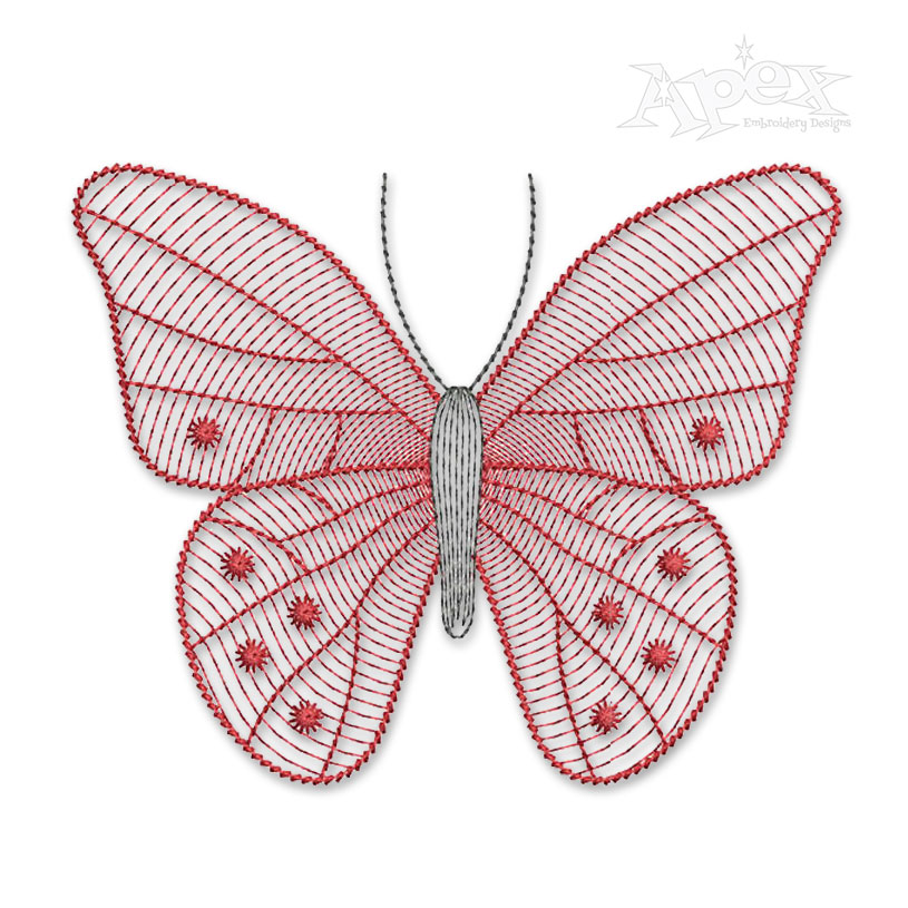 Butterfly #1 Sketch Embroidery Design