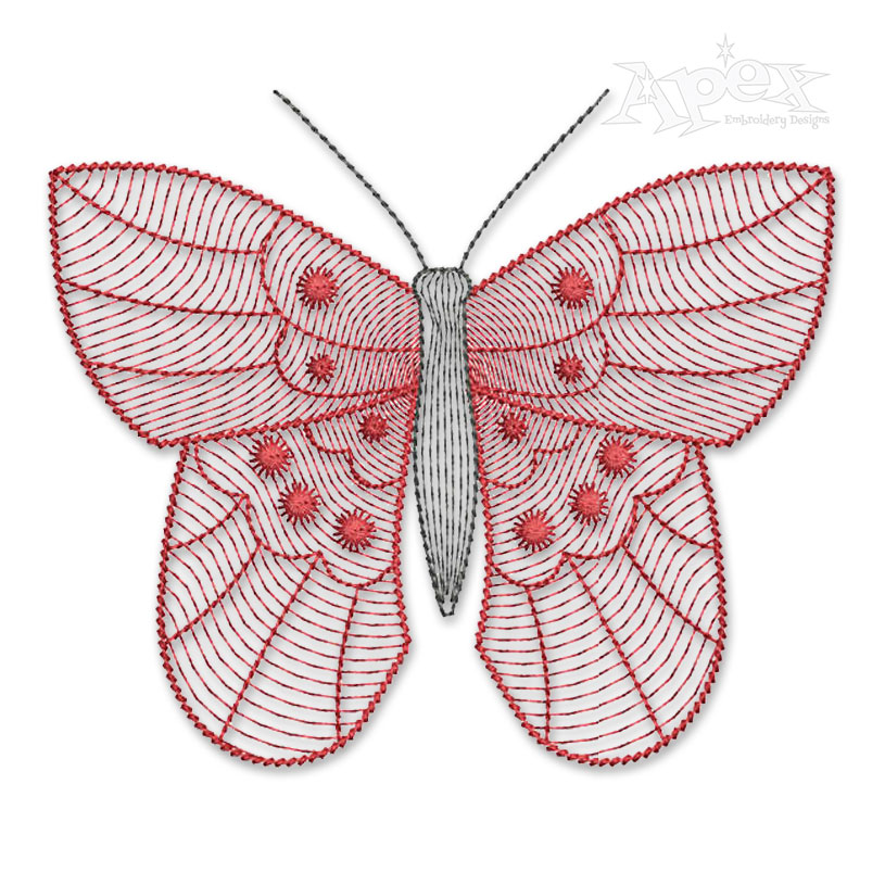 Butterfly #2 Sketch Embroidery Design