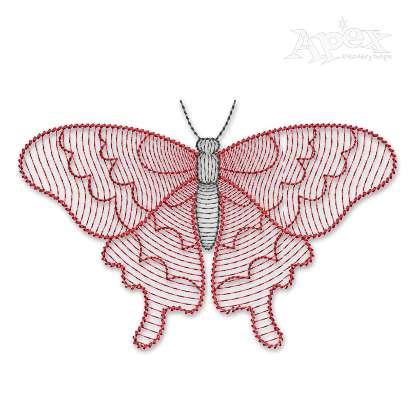Butterfly #3 Sketch Embroidery Design