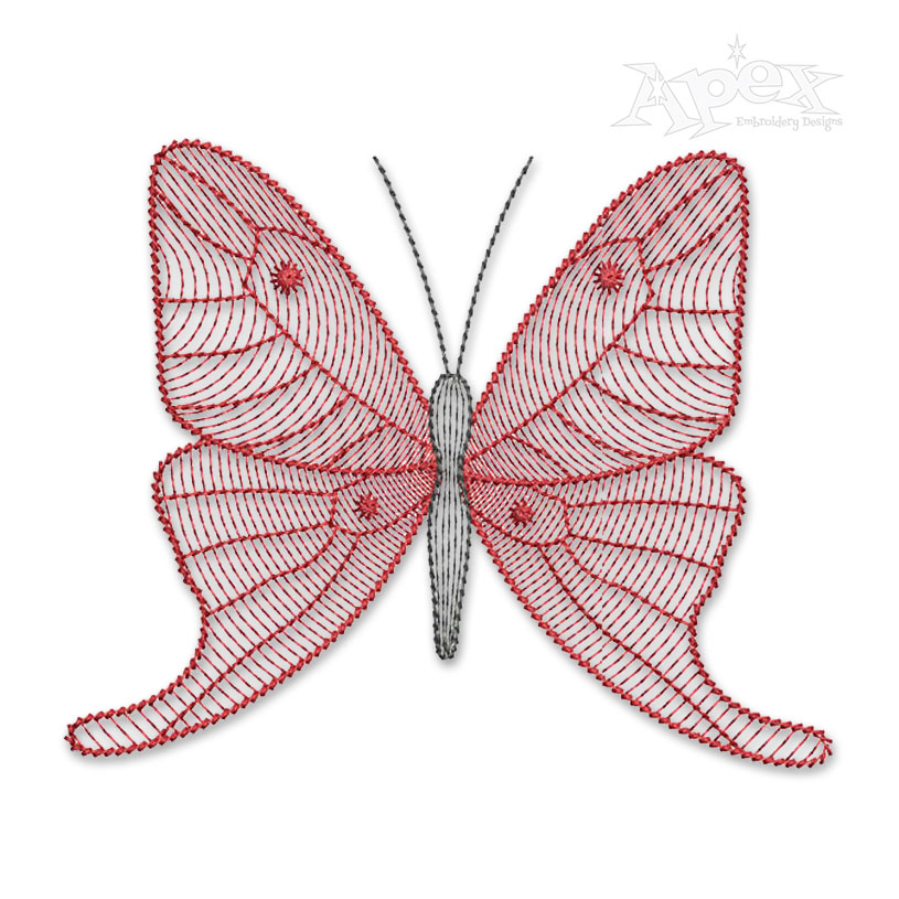 Butterfly #4 Sketch Embroidery Design