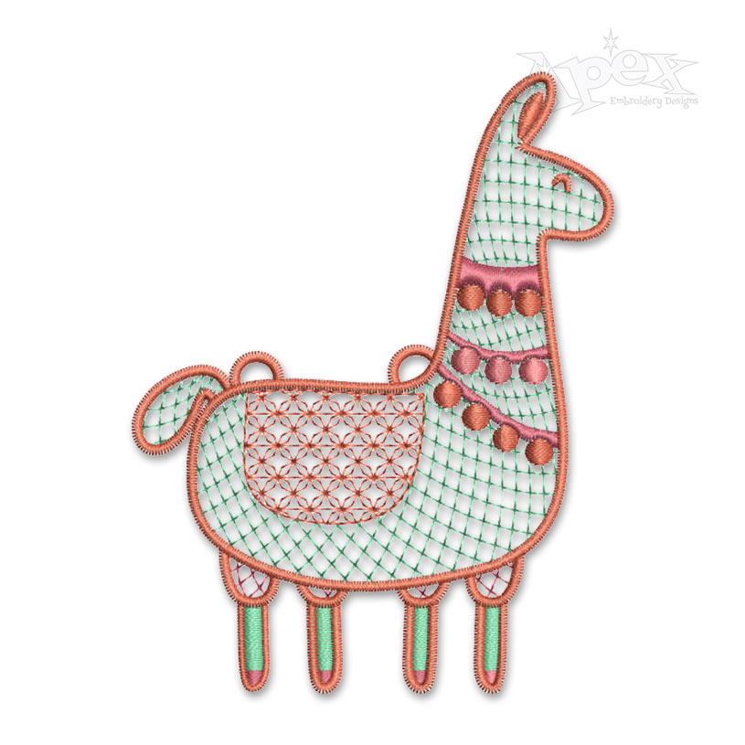 Lovely Llama Sketch Embroidery Design