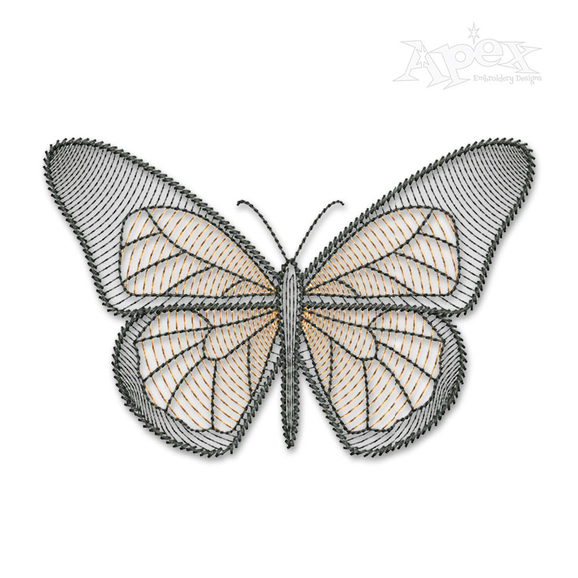 Butterfly Sketch Embroidery Design
