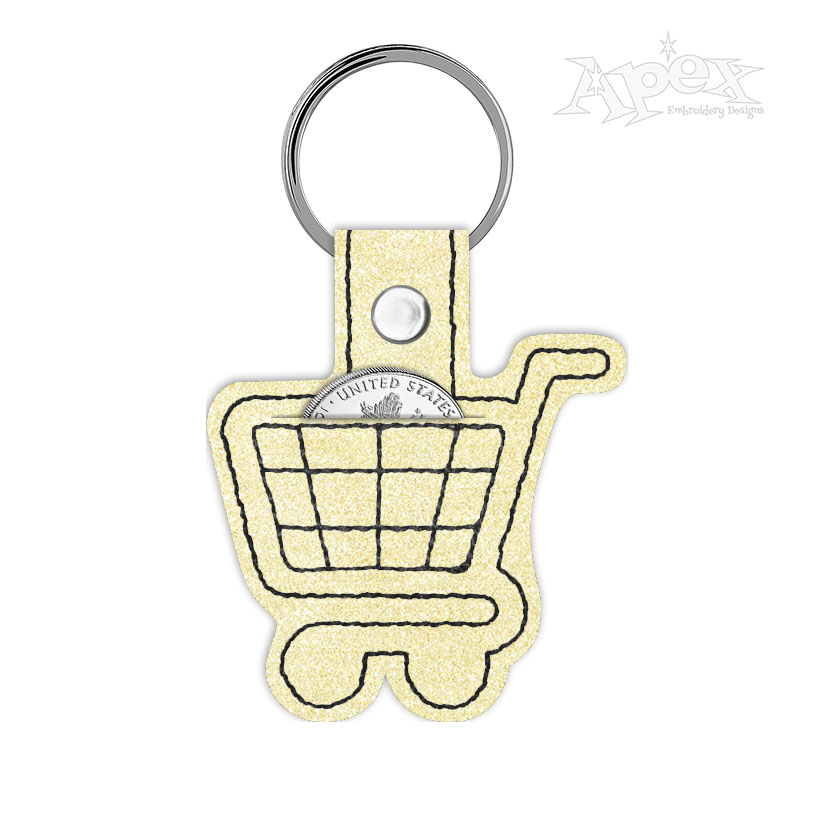 Shopping Cart Coin Holder ITH Embroidery Design