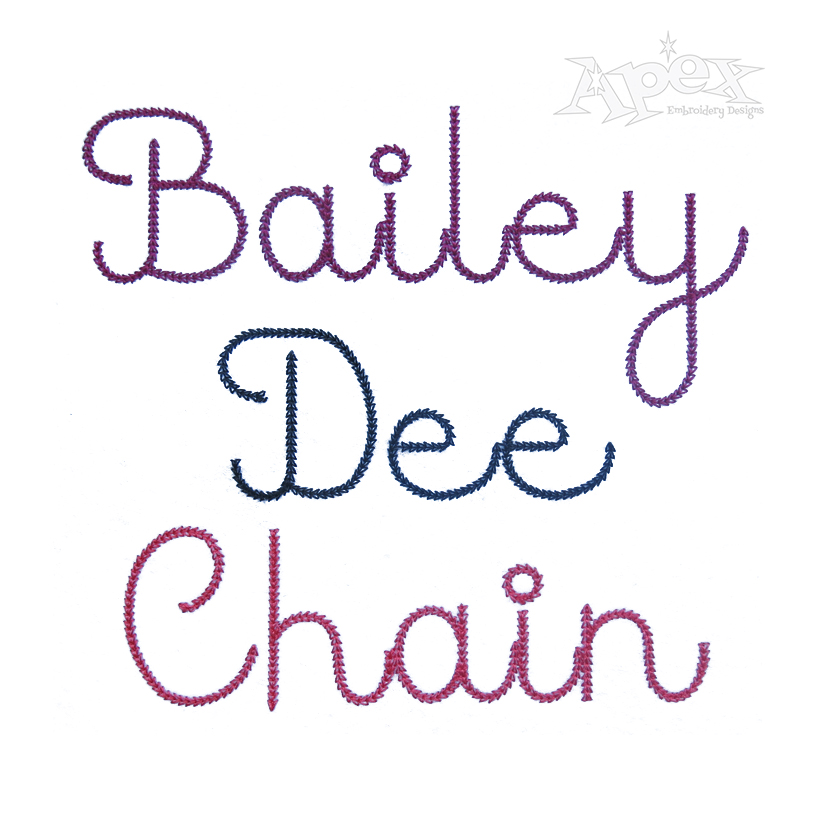 Marley Script Chain Embroidery Font