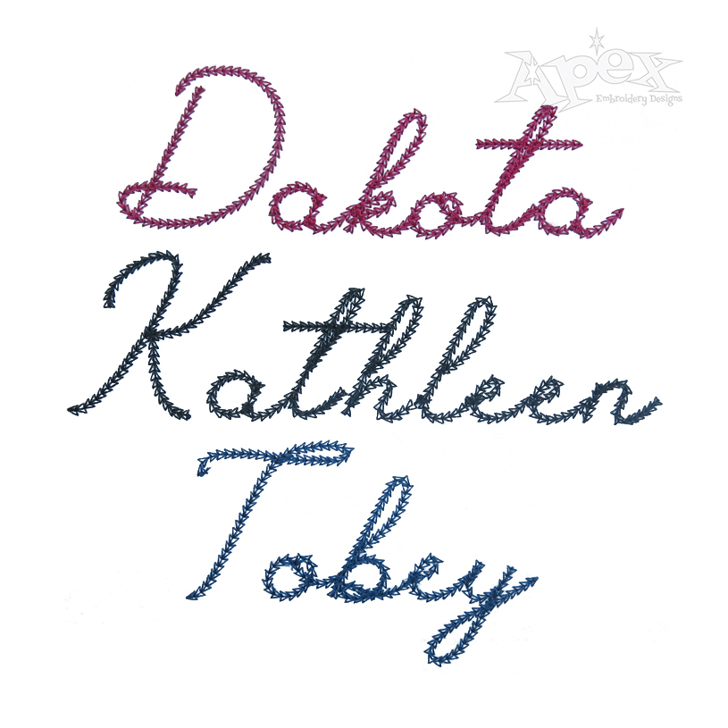 Dakota Script Chain Stitch Embroidery Font