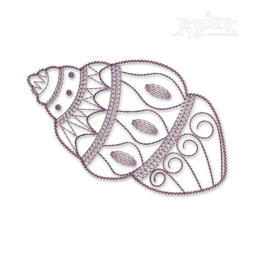 Pattern Seashell #1 Sketch Embroidery Design