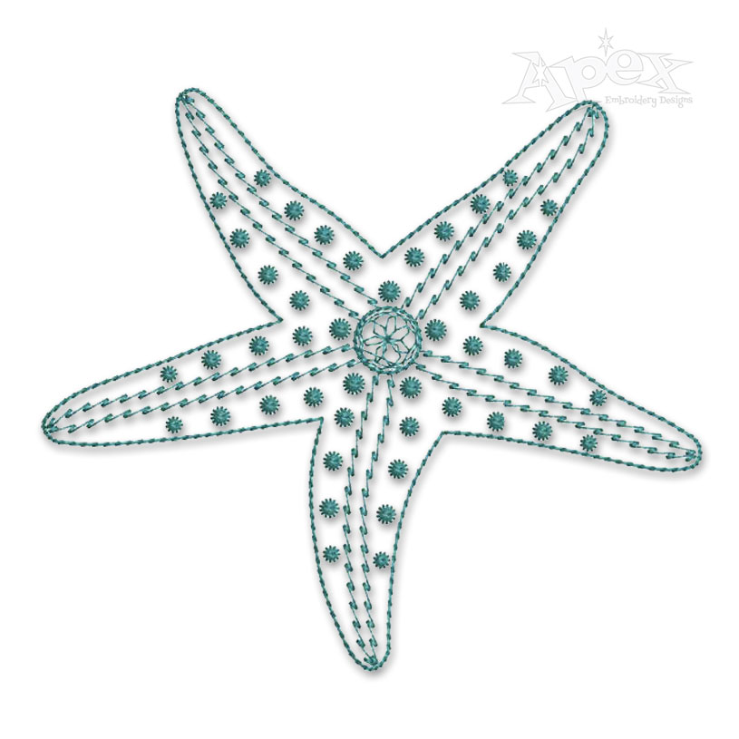 Starfish Sketch Embroidery Design