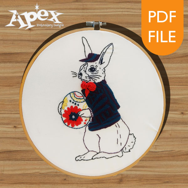 Easter Rabbit Hand Embroidery PDF Pattern
