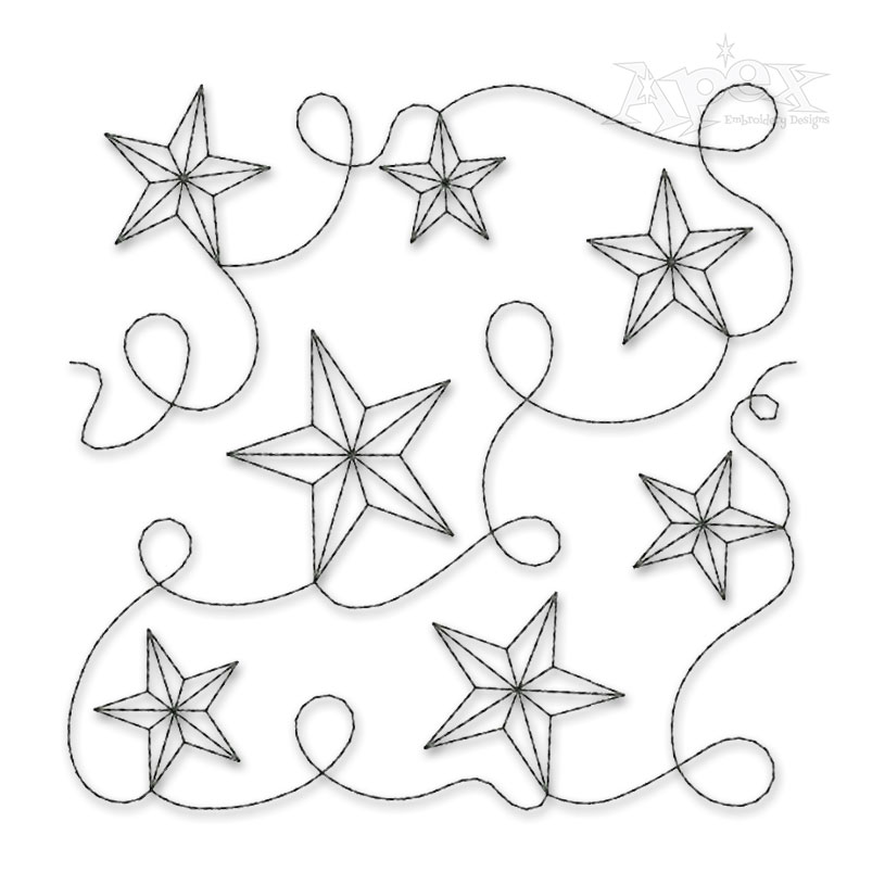 Star Edge-To-Edge Quilt Block Embroidery Design