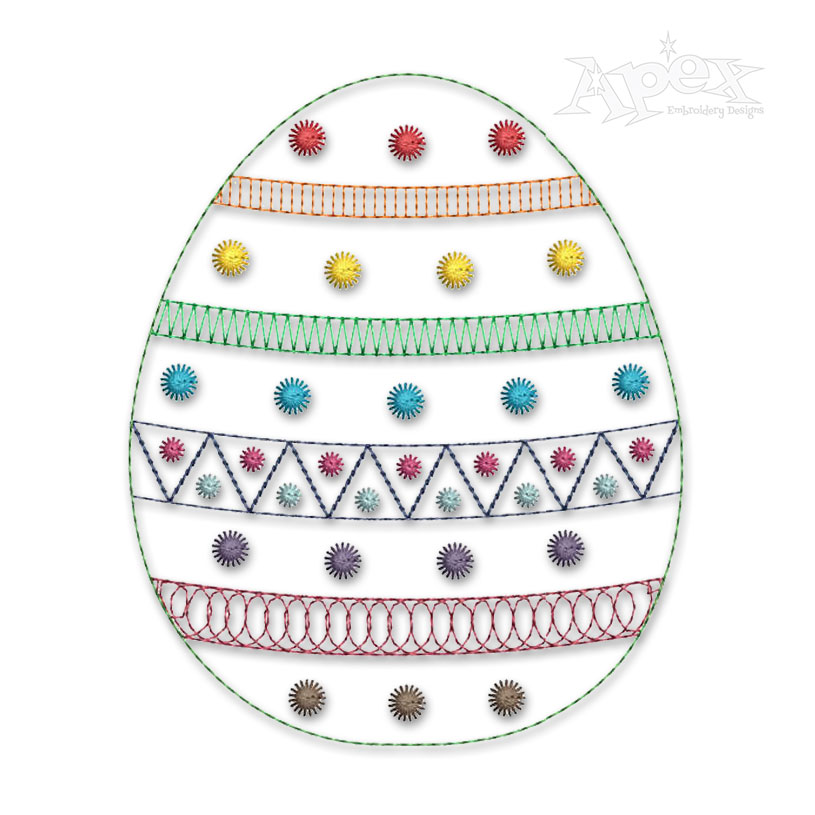 Easter Egg Sketch Embroidery Design