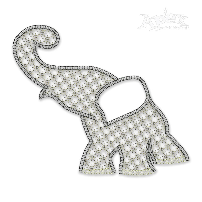 Elephant Sketch Embroidery Design