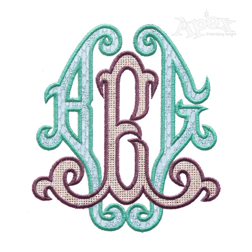 Fleur Monogram Applique Embroidery Font