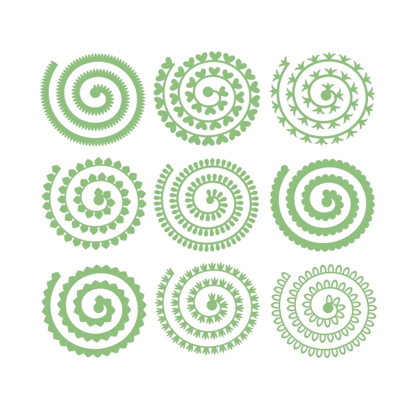 Rolled Flower Pattern Pack Cuttable Design