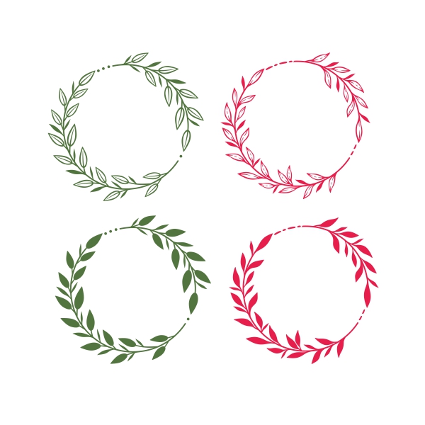 Leafy Wreath Frames SVG Cuttable Design