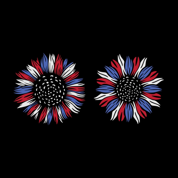 USA American Flag Sunflower Cuttable Design