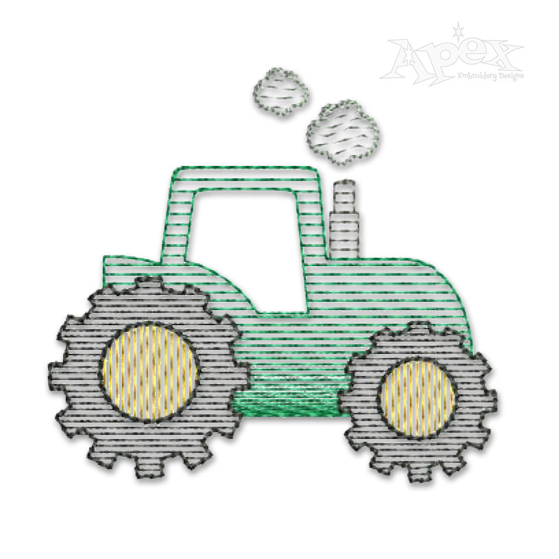 Tractor Sketch Embroidery Design