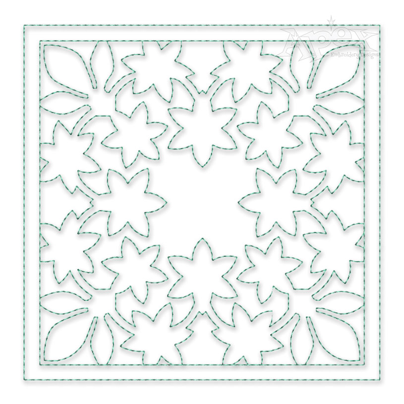 Maple Leaves Quilt Block Embroidery Design