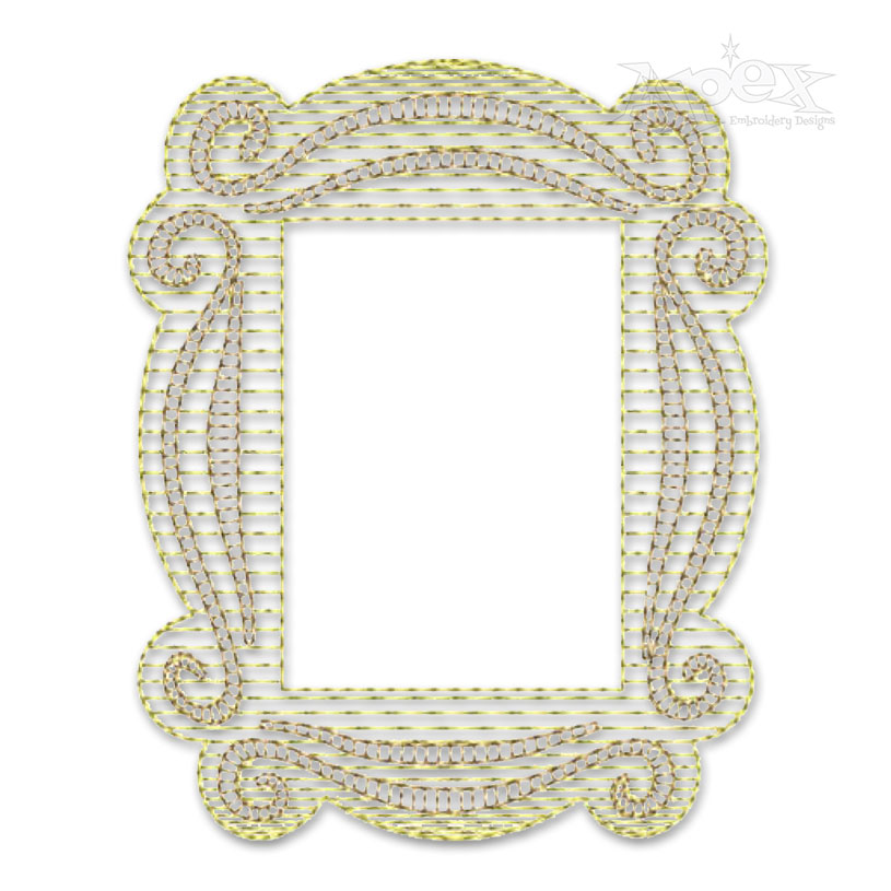 Friends Picture Frame Sketch Embroidery Design