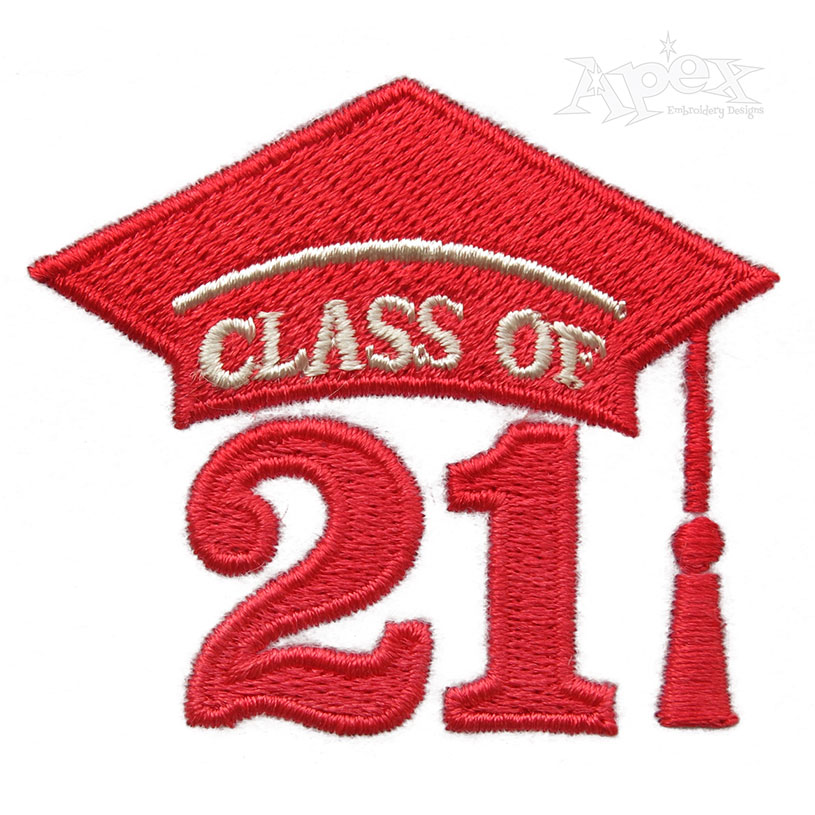 Graduation Cap Class of 21 22 Embroidery Design