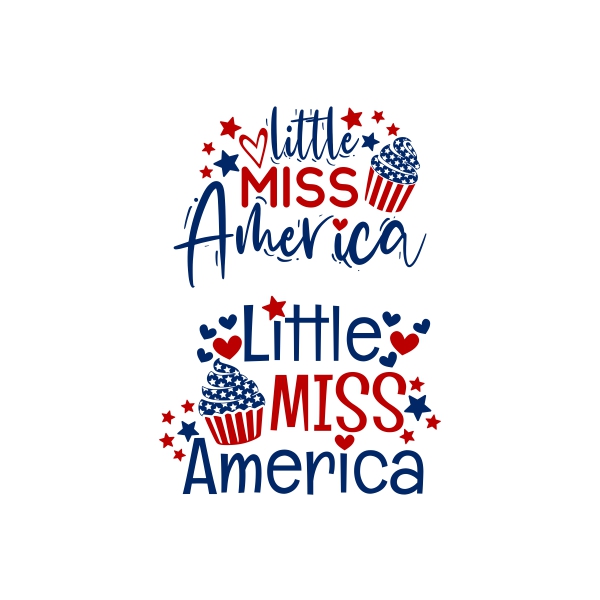 Little Miss America Cupcake July 4th SVG Cuttable Design
