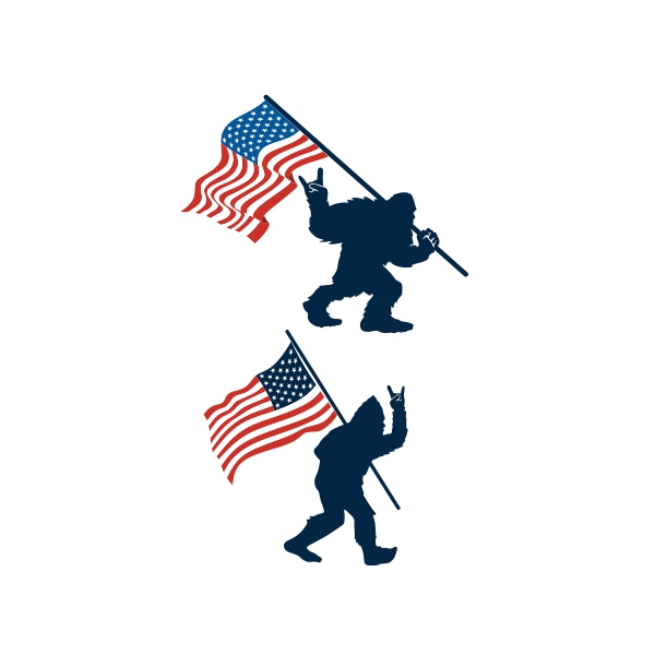 USA Flag Patriotic Bigfood Yeti SVG Cuttable Design