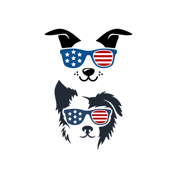 Patriotic Sunglasses Border Collie Dog SVG Cuttable Design