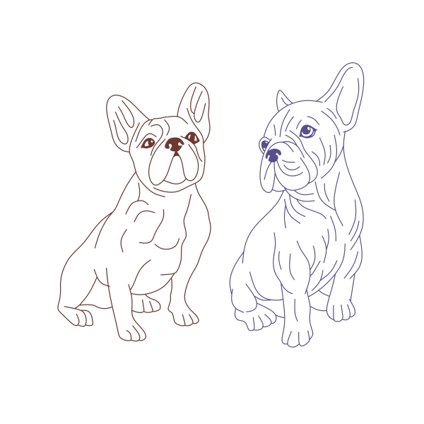 French Bulldog Dog Pet Line Art SVG Cuttable Design