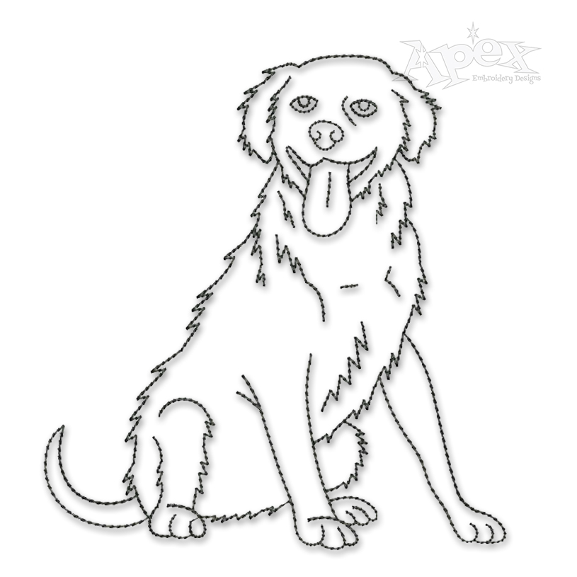 Bernese Mountain Dog Sketch Embroidery Design