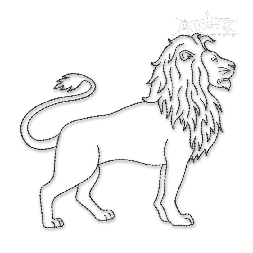 Lion Sketch Embroidery Design