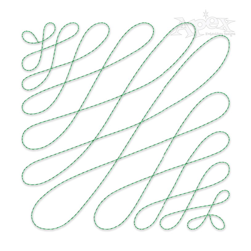 Swirly String Quilt Block Embroidery Design