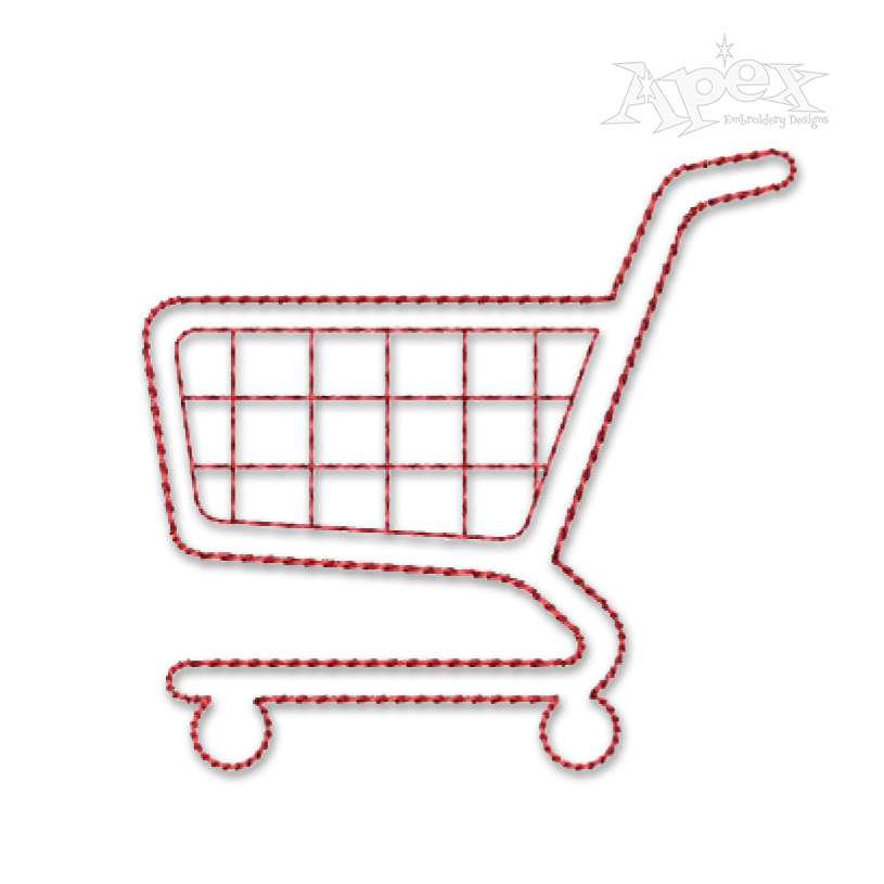 Shopping Cart Sketch Embroidery Design