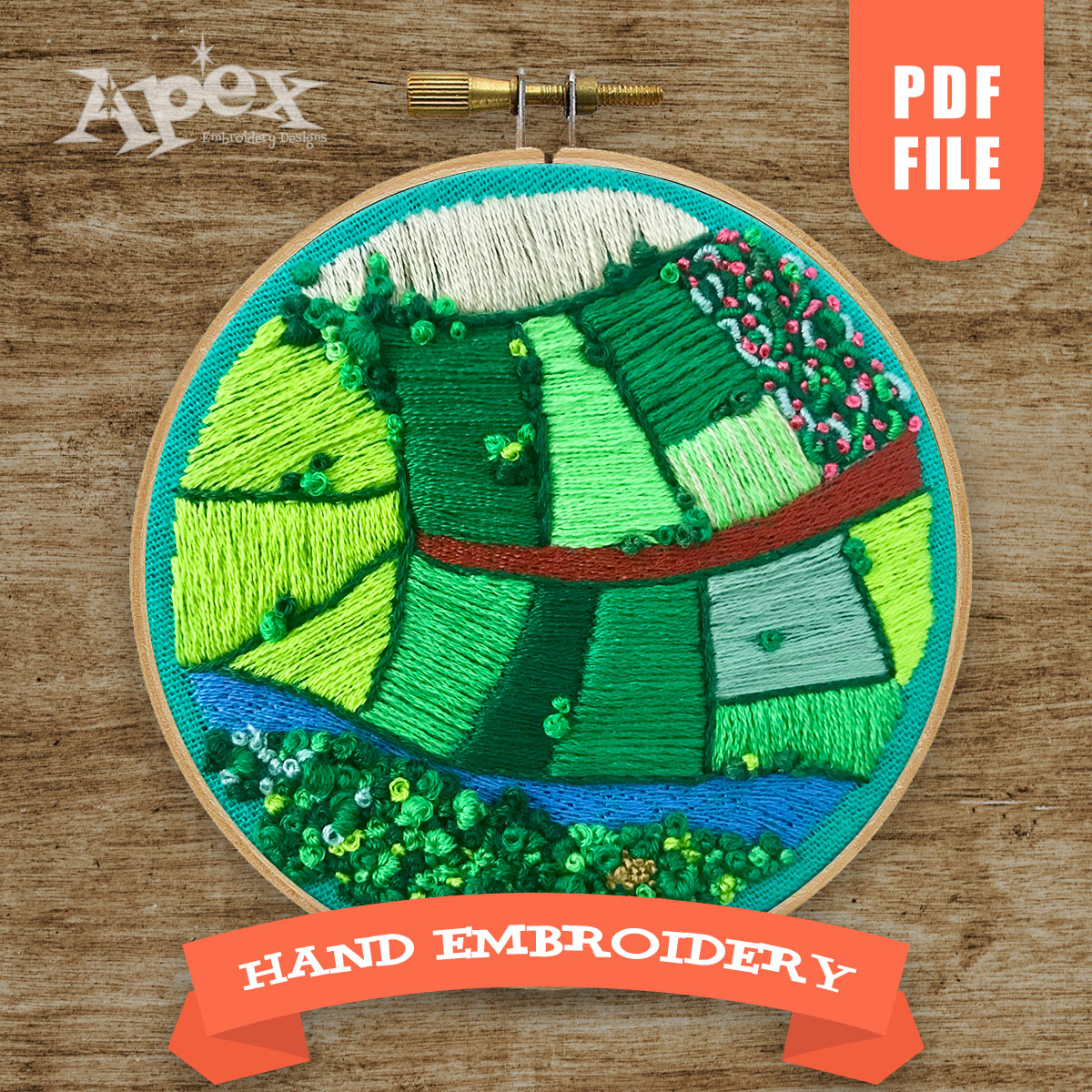 Farmland PDF Hand Embroidery Pattern